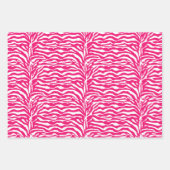 Zebra Strepen, Zwart & Wit, Hot Pink Inpakpapier Vel (Voorkant 2)