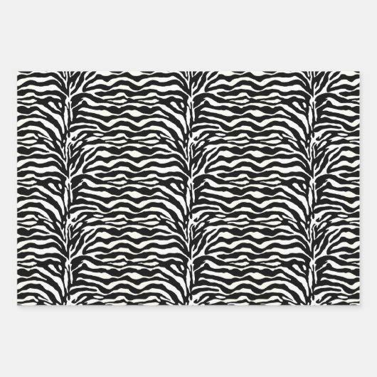 Zebra Strepen, Zwart & Wit, Hot Pink Inpakpapier Vel (Voorkant)