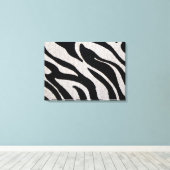 Zebra Strepen Zwart & Wit Verpakt Canvas (Insitu (Houten vloer))