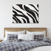 Zebra Strepen Zwart & Wit Verpakt Canvas (Insitu (Slaapkamer))
