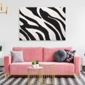 Zebra Strepen Zwart & Wit Verpakt Canvas Afdruk (Insitu (Woonkamer))