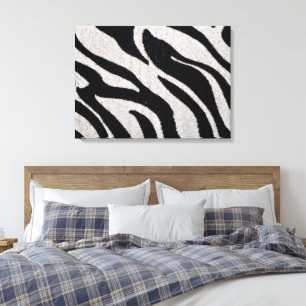 Zebra Strepen Zwart & Wit Verpakt Canvas Afdruk