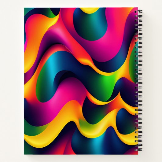 Zebra Strides golven regenboog isometrisch patroon Notitieboek (Achterkant)