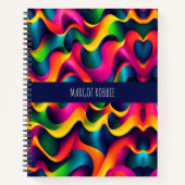 Zebra Strides golven regenboog isometrisch patroon Notitieboek (Voorkant)