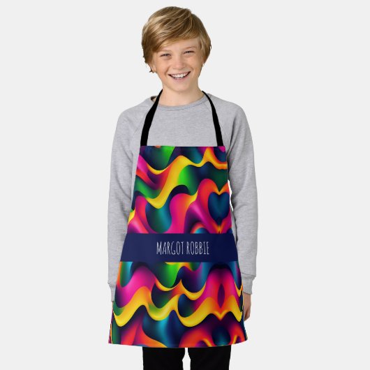 Zebra Strides golven regenboog isometrisch patroon Schort (Gedragen)