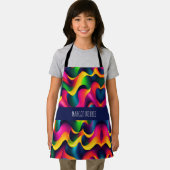 Zebra Strides golven regenboog isometrisch patroon Schort (Insitu)