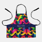 Zebra Strides golven regenboog isometrisch patroon Schort (Voorkant)