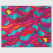 Zebra Strides golven Roze Navy Rainbow Pattern Cadeaupapier (Vlak)