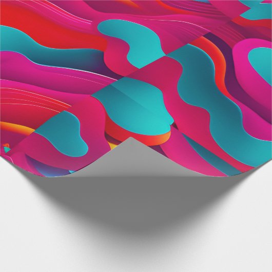 Zebra Strides golven Roze Navy Rainbow Pattern Cadeaupapier (Hoek)