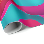 Zebra Strides golven Roze Navy Rainbow Pattern Cadeaupapier (Rol Hoek)