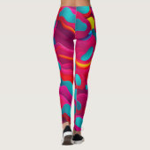 Zebra Strides golven Roze Navy Rainbow Pattern Leggings (Achterkant)