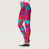 Zebra Strides golven Roze Navy Rainbow Pattern Leggings (Links)