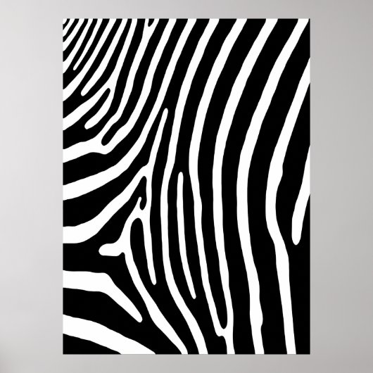 Zebra Stripe afdruk (zwart-wit) Poster (Voorkant)