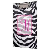 Zebra Stripe Animal Monogram Initiaal Klembord (Links)