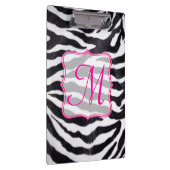 Zebra Stripe Animal Monogram Initiaal Klembord (Rechts)