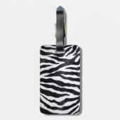 Zebra Stripe Animal Print Monogram Bagagelabel (Achterkant verticaal)