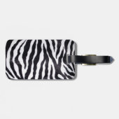Zebra Stripe Animal Print Monogram Bagagelabel (Achterkant horizontaal)