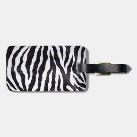 Zebra Stripe Animal Print Monogram Bagagelabel (Achterkant horizontaal)