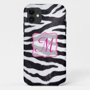 Zebra Stripe Animal Print Monogram IPHONE 5 Hoesje