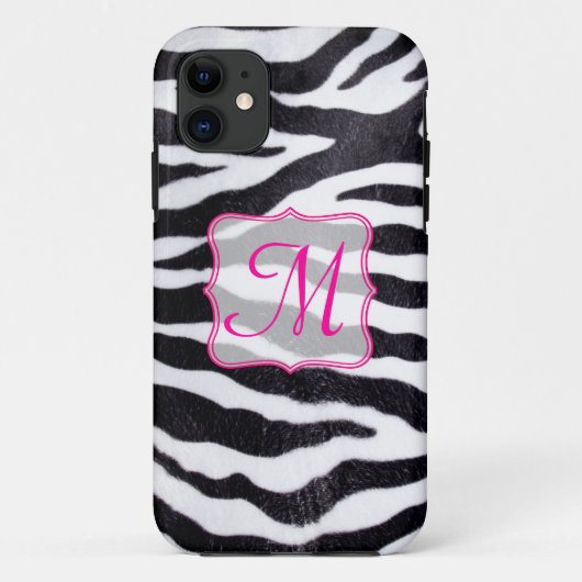 Zebra Stripe Animal Print Monogram IPHONE 5 Hoesje (Achterkant)