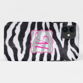 Zebra Stripe Animal Print Monogram IPHONE 5 Hoesje (Achterkant (horizontaal))
