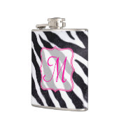 Zebra Stripe Animal Print Monogram Whiskey Flask Heupfles (Links)