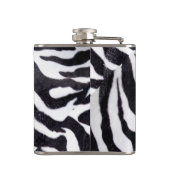 Zebra Stripe Animal Print Monogram Whiskey Flask Heupfles (Achterkant)