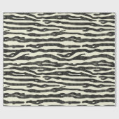 Zebra Stripe Animal Print Patroon Black Beige Chic Cadeaupapier (Vlak)