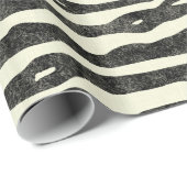 Zebra Stripe Animal Print Patroon Black Beige Chic Cadeaupapier (Rol Hoek)