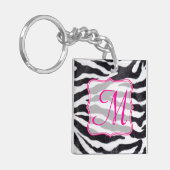 Zebra Stripe Animal Print Wild Cat Safar Sleutelha Sleutelhanger (Voorkant Links)