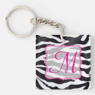 Zebra Stripe Animal Print Wild Cat Safar Sleutelha Sleutelhanger