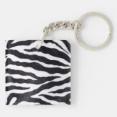 Zebra Stripe Animal Print Wild Cat Safar Sleutelha Sleutelhanger (Achterkant)