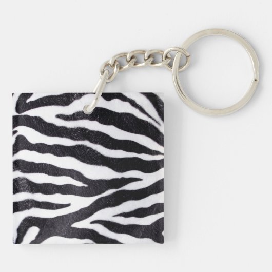 Zebra Stripe Animal Print Wild Cat Safar Sleutelha Sleutelhanger (Achterkant)