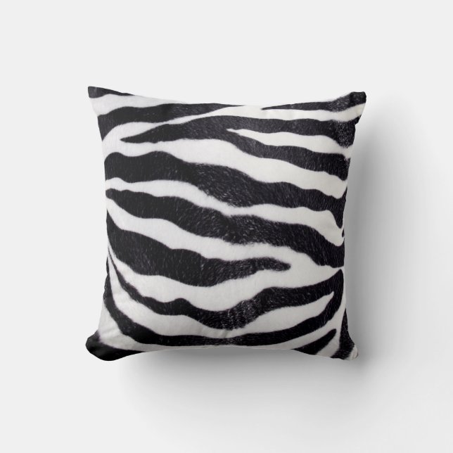 Zebra Stripe Animal Print Wild Gooi Couch Kussen (Voorkant)