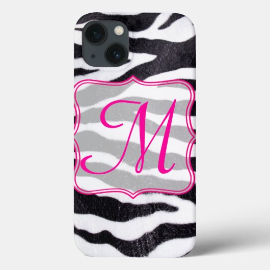 Zebra Stripe Animal Print Wild Monogram IPAD Case (Achterkant)