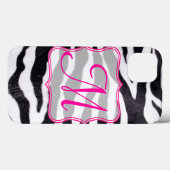 Zebra Stripe Animal Print Wild Monogram IPAD Case (Achterkant (horizontaal))