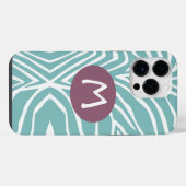 Zebra Stripe Any Color Monogram iPhone 4 Hoesje (Achterkant horizontaal)