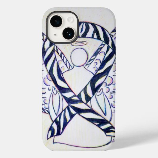 Zebra Stripe Awareness Lint Engel iPhone Case (Achterkant)