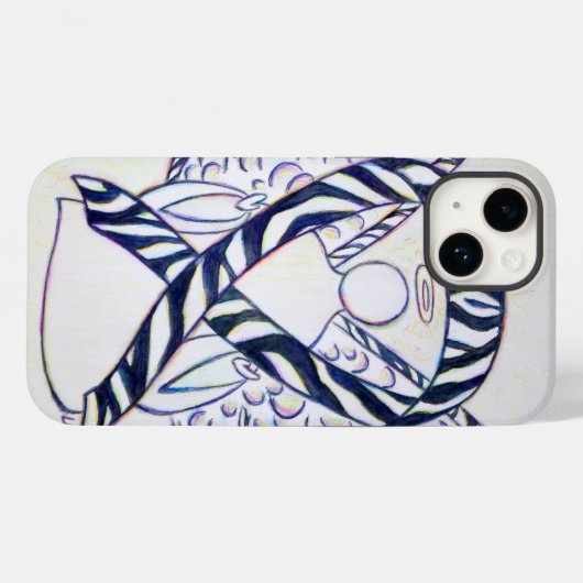 Zebra Stripe Awareness Lint Engel iPhone Case (Achterkant (horizontaal))