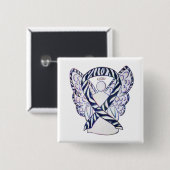 Zebra Stripe Awareness Ribbon Angel Art Button (Voorkant /achterkant)