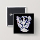 Zebra Stripe Awareness Ribbon Angel Art Button (Voorkant /achterkant)