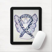 Zebra Stripe Awareness Ribbon Angel Art Mousepad Muismat (Met muis)
