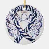 Zebra Stripe Awareness Ribbon Angel Art Ornamenten (Voorkant)