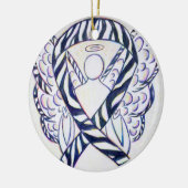Zebra Stripe Awareness Ribbon Angel Art Ornamenten (Links)