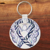 Zebra Stripe Awareness Ribbon Angel Art Sleutelhan Sleutelhanger (Voorkant)