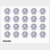 Zebra Stripe Awareness Ribbon Angel Art Stickers (Vel)