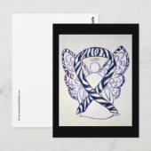 Zebra Stripe Awareness Ribbon Angel Briefkaarten (Voorkant / Achterkant)