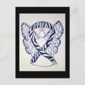Zebra Stripe Awareness Ribbon Angel Briefkaarten (Voorkant)