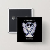 Zebra Stripe Awareness Ribbon Angel Button Pins (Voorkant /achterkant)