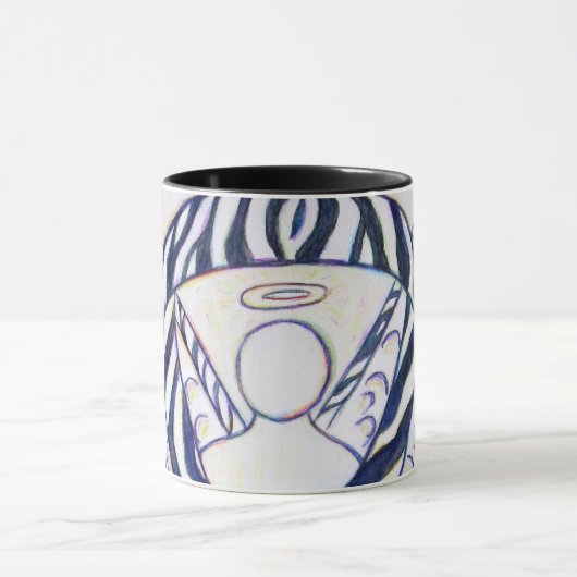 Zebra Stripe Awareness Ribbon Angel Coffee Mugs Mok (Midden)